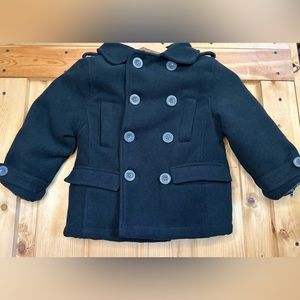 Only Kids Apparel Peacoat in Black with Buttons and Pockets Unisex Size 4